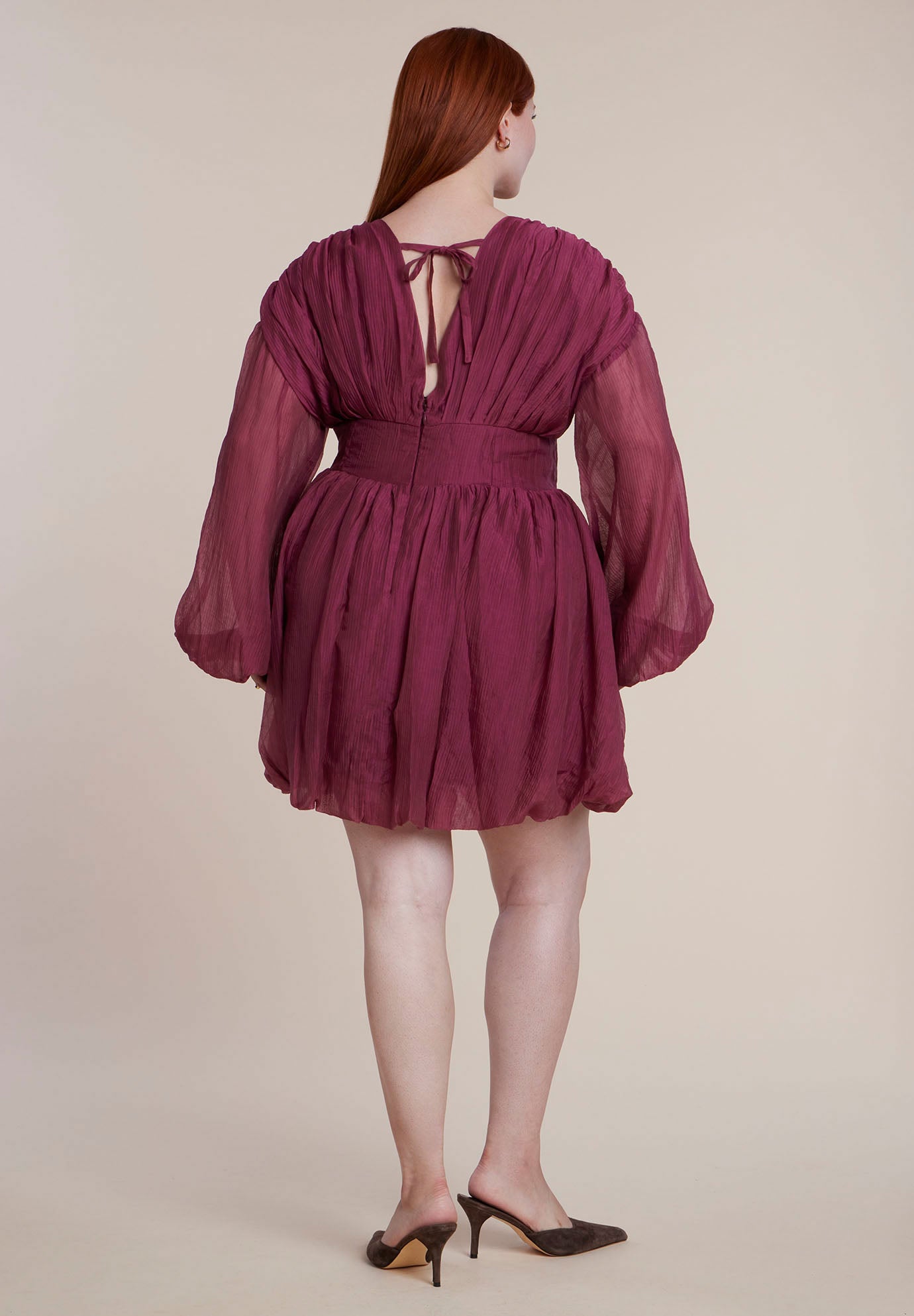 Corset-Waist Bubble Mini Dress image number 2