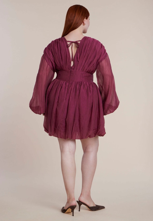 Corset-Waist Bubble Mini Dress image number 2