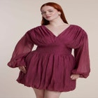 Corset-Waist Bubble Mini Dress image number 3