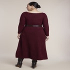 Belted Ribbed Sweater Maxi Dress image number 1