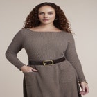 Belted Ribbed Sweater Maxi Dress image number 2
