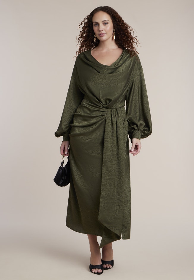 Draped Jacquard Maxi Dress image number 1