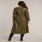 Rounded Sleeve Faux Leather Maxi Dress image number 1