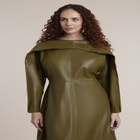 Rounded Sleeve Faux Leather Maxi Dress image number 2