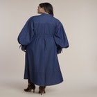 Balloon Denim Maxi Shirt Dress image number 1
