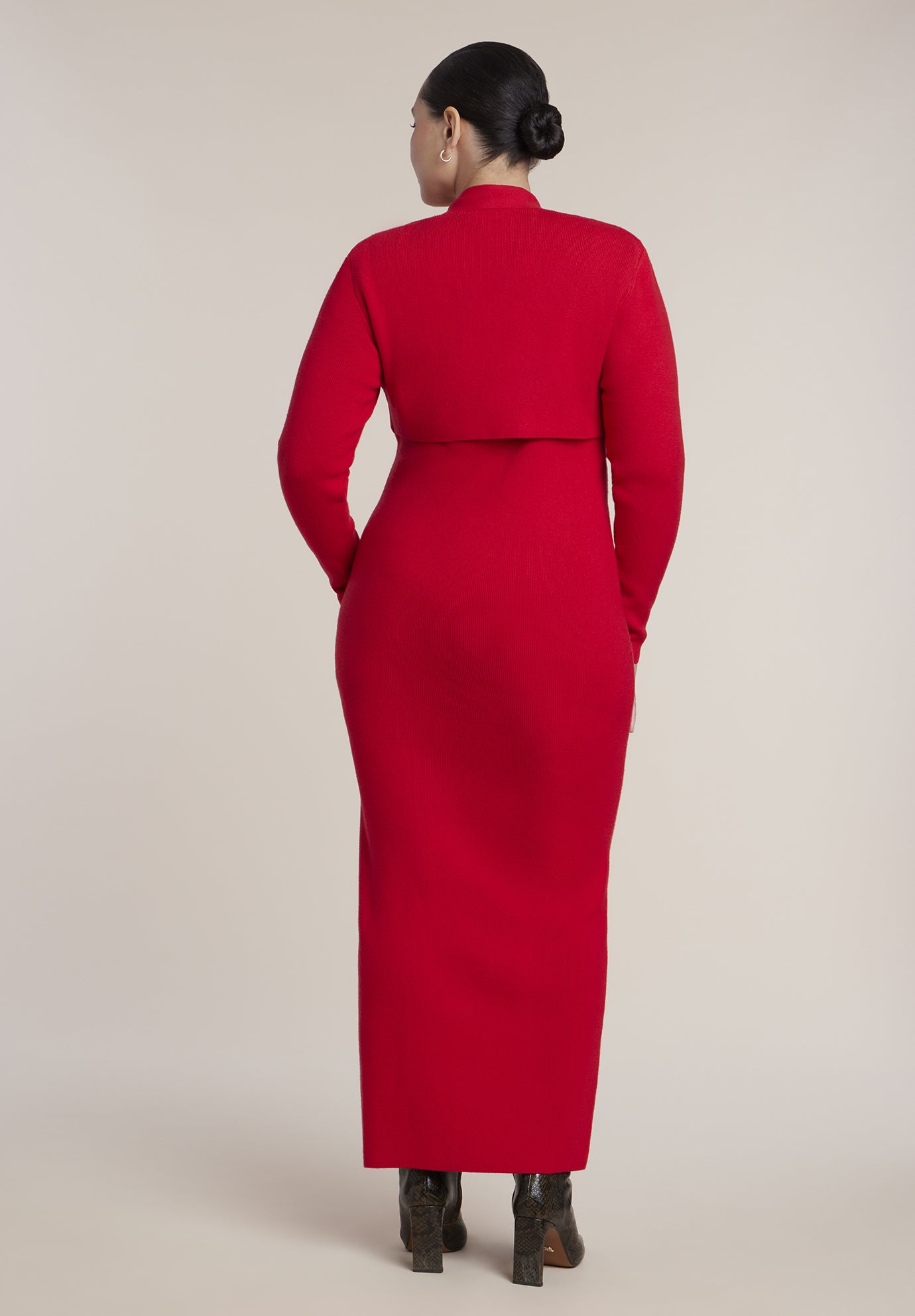 Shrug Detail Knit Maxi Dress image number 1