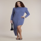 Curved High-Low Sweater Maxi Dress image number 0