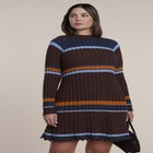 Striped Rib Knit Mini Dress image number 2
