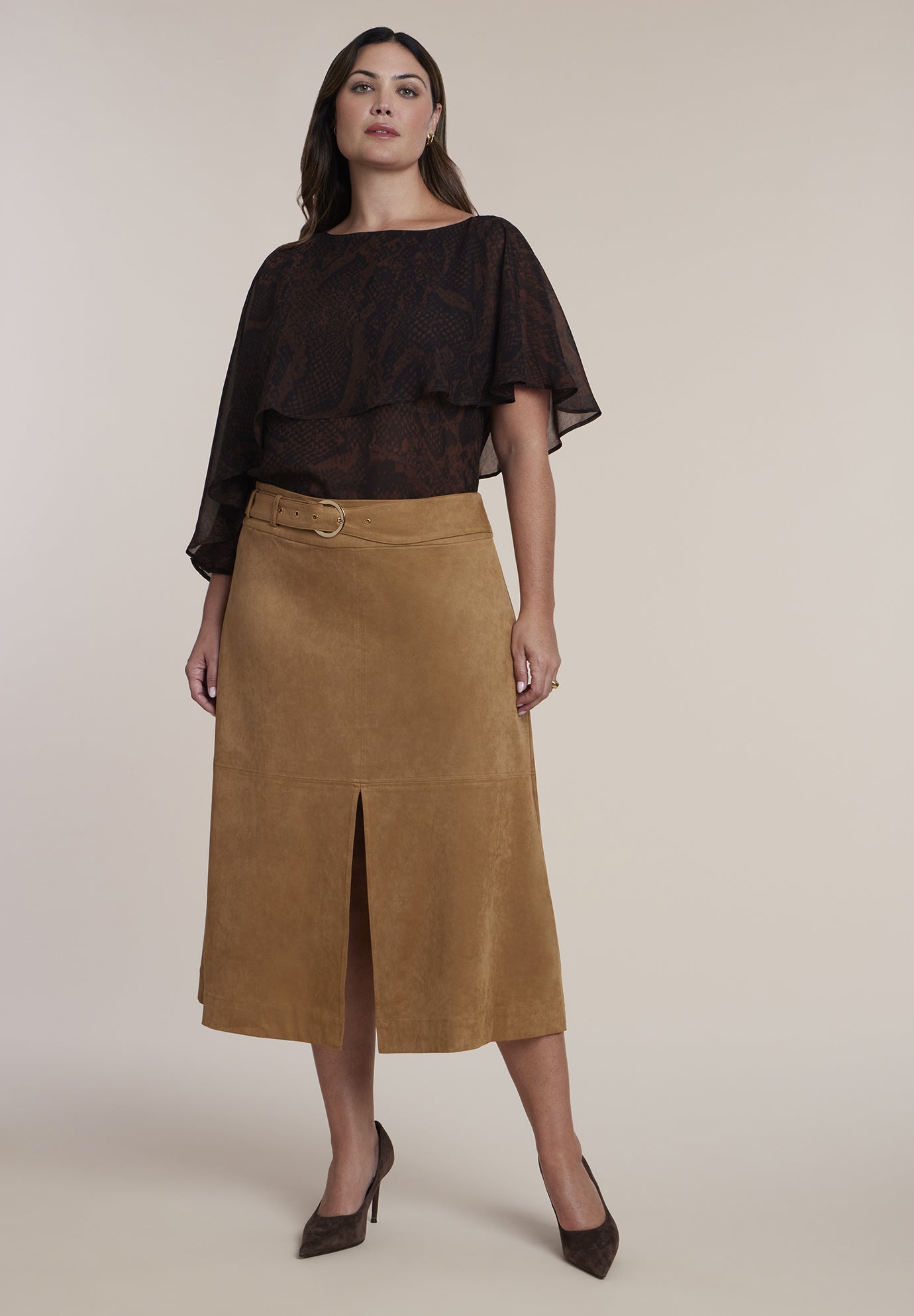 Asymmetrical Chiffon Cape Top image number 2