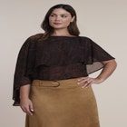 Asymmetrical Chiffon Cape Top image number 0
