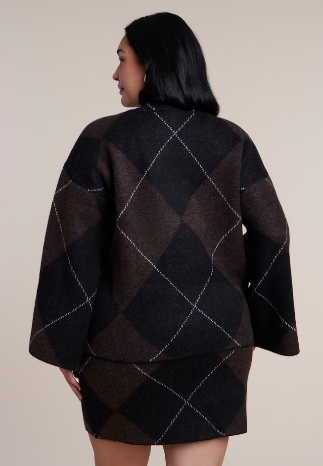 Mockneck Intarsia Sweater image number 1