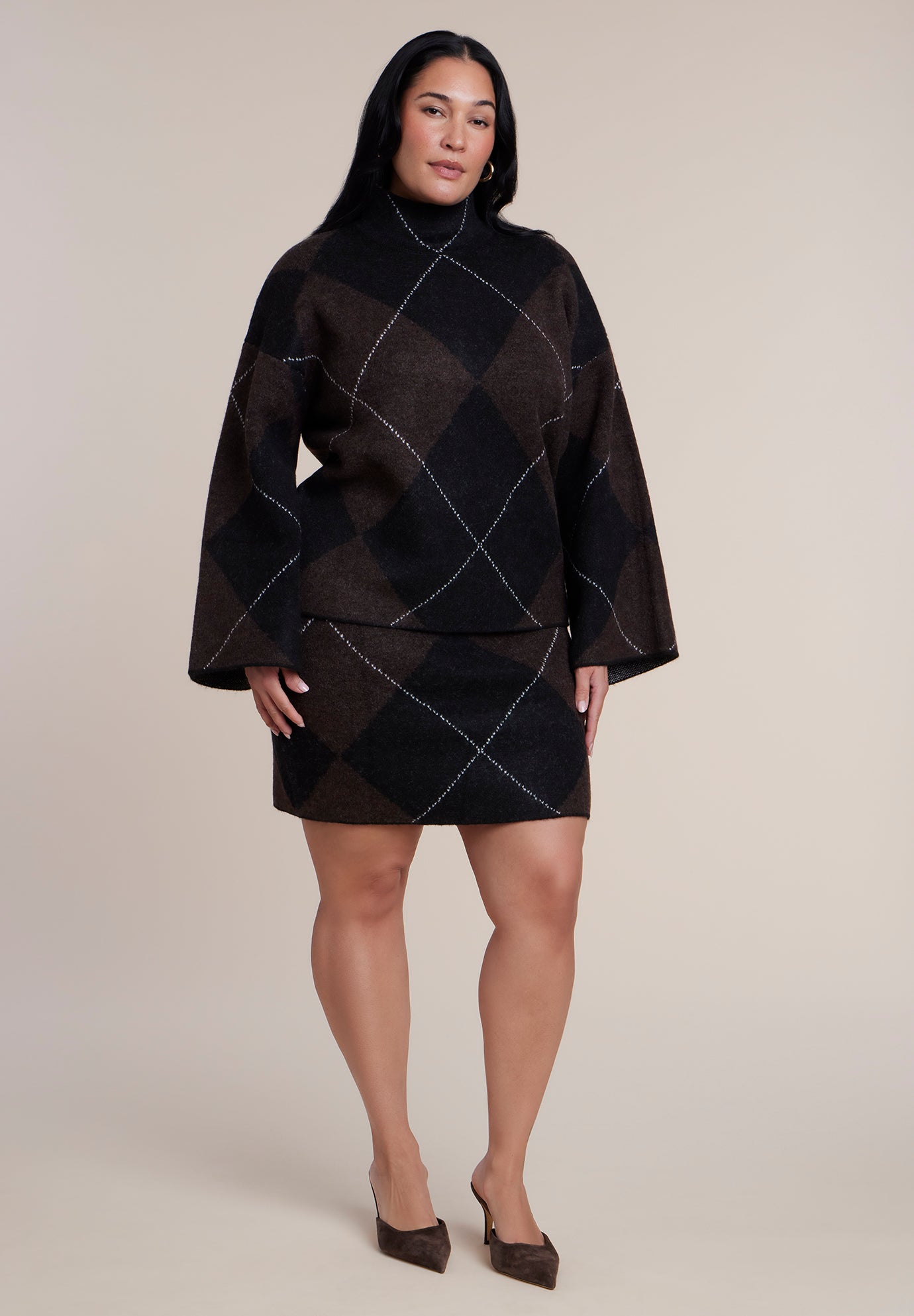 Mockneck Intarsia Sweater image number 2