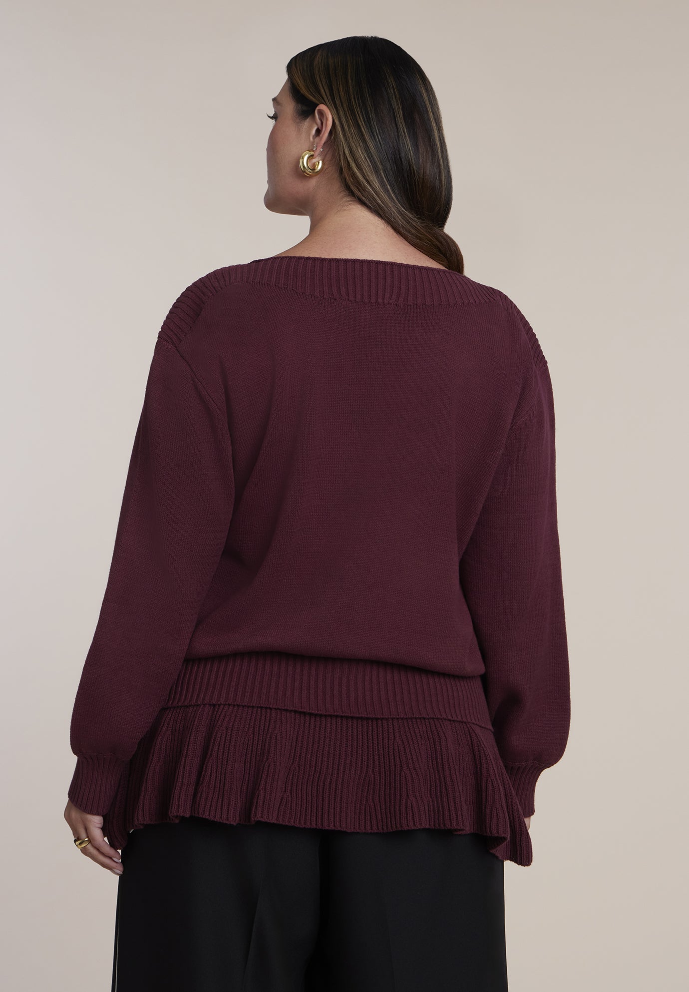 Ruffed Hem Sweater image number 1