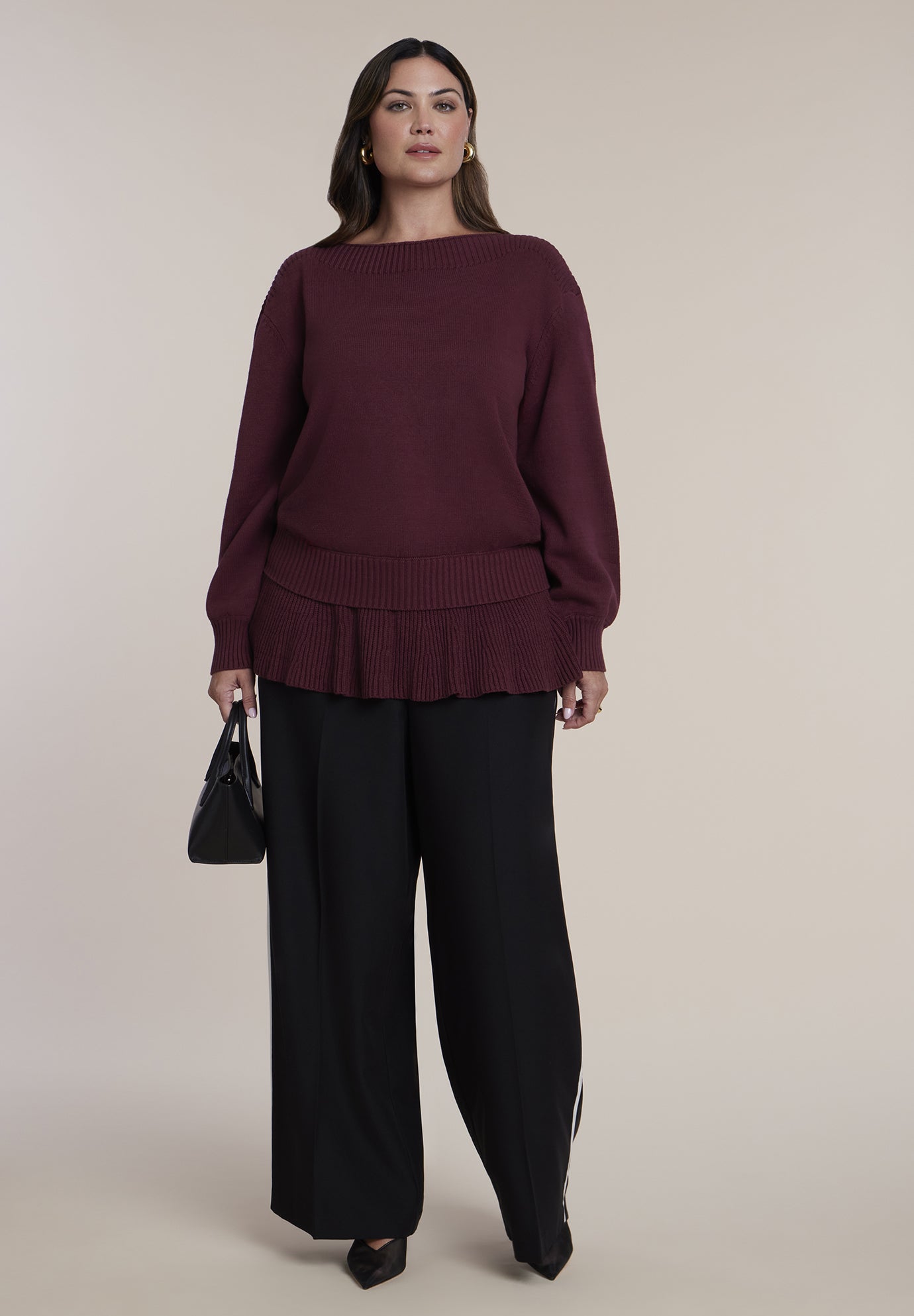 Ruffed Hem Sweater image number 2