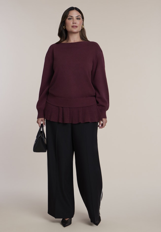 Ruffed Hem Sweater image number 2