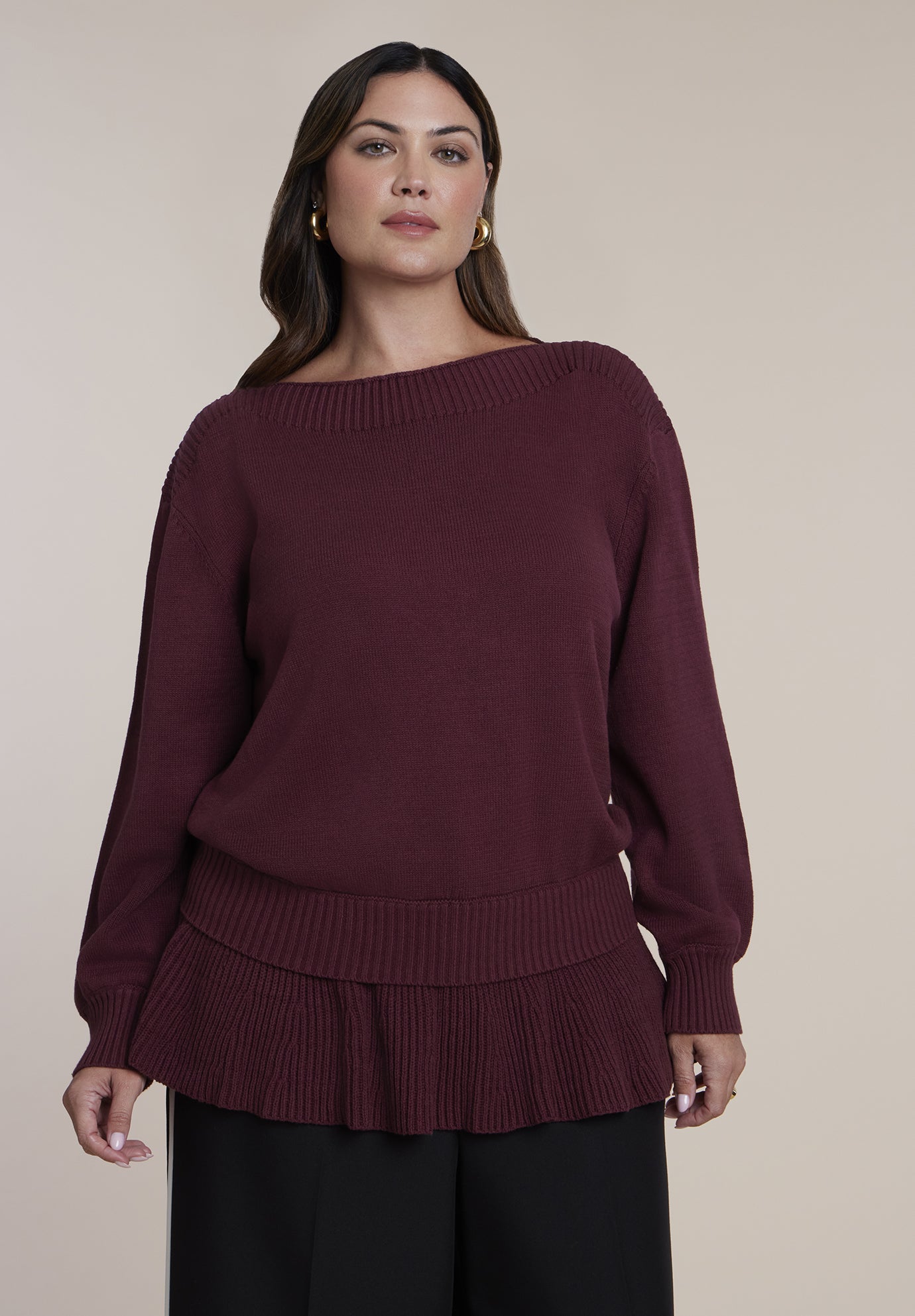 Ruffed Hem Sweater image number 0