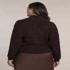 Overlapped Collar Ribbed Sweater image number 1