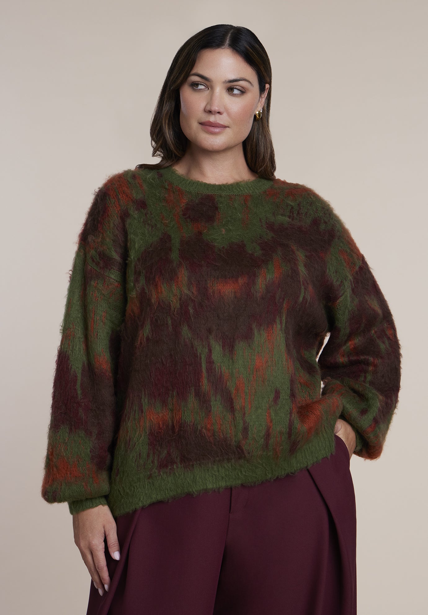 Brushed Intarsia Sweater image number 0
