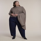 Asymmetrical Cape Sleeve Sweater image number 2
