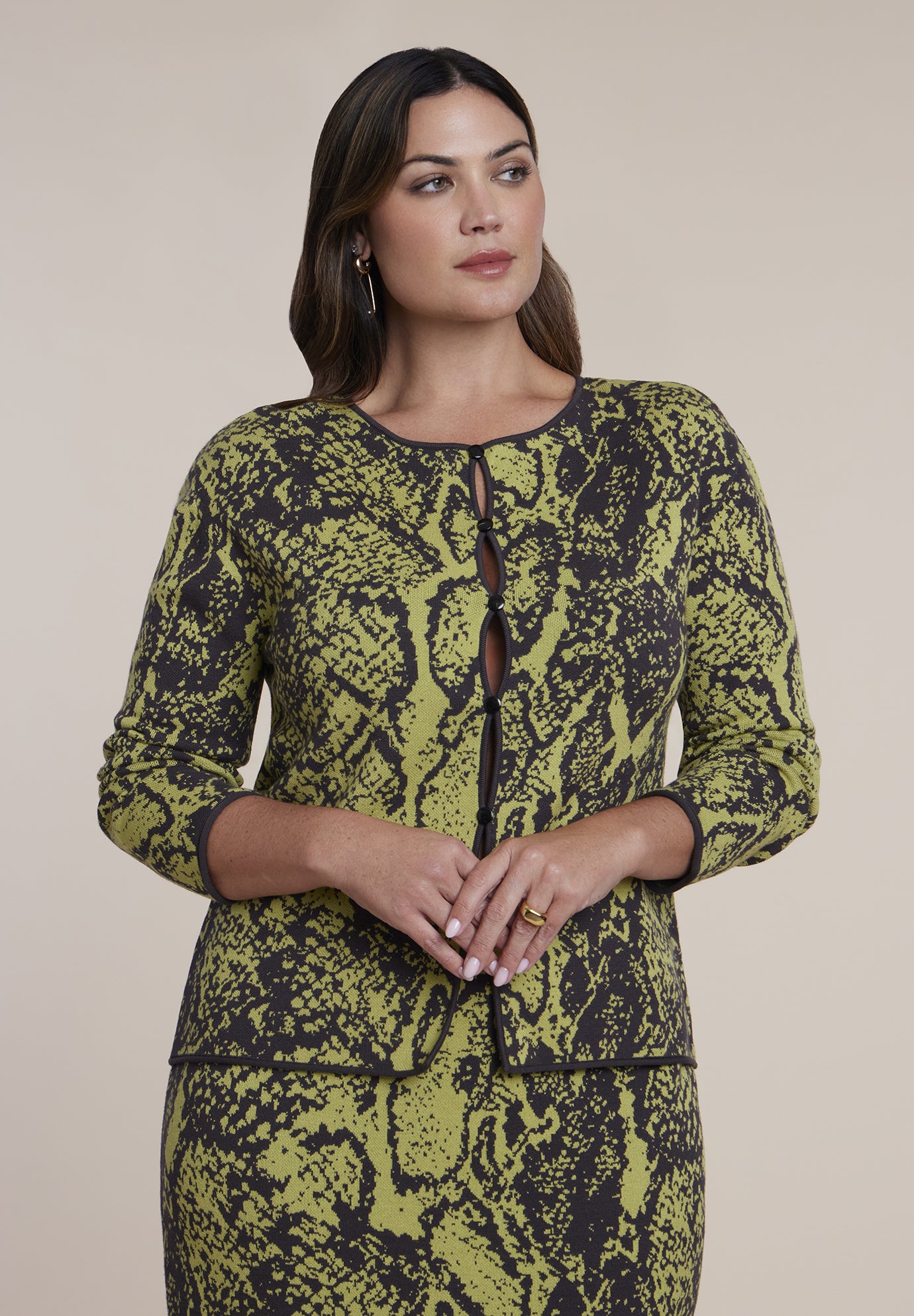 Intarsia Knit Cardigan image number 0