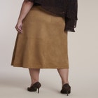 Belted Faux Suede Midi Skirt image number 3