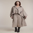 Pleated Houndstooth Wide-Leg Culotte image number 0