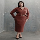 Foldover Rib Knit Midi Skirt image number 0