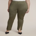 Houndstooth Fitted Slit-Hem Pant image number 0
