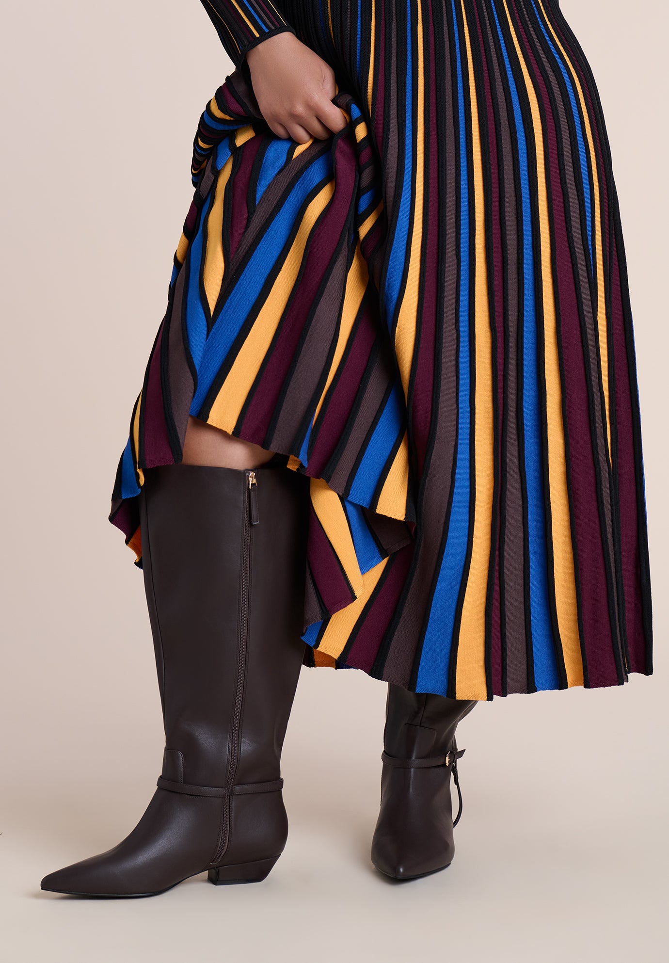 Faux Leather Knee-High Boot