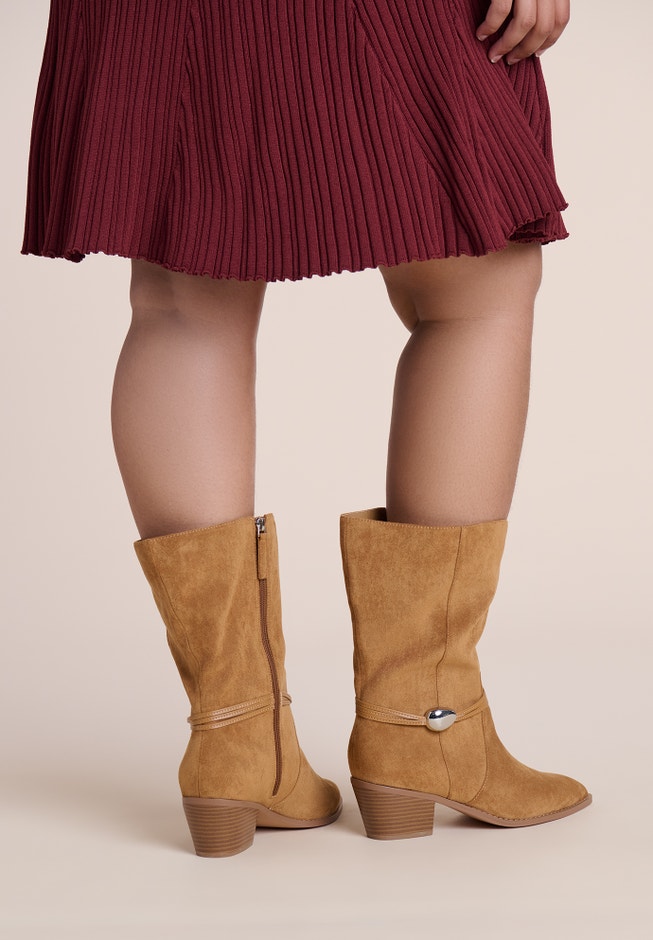 Faux Suede Western Bootie image number 1