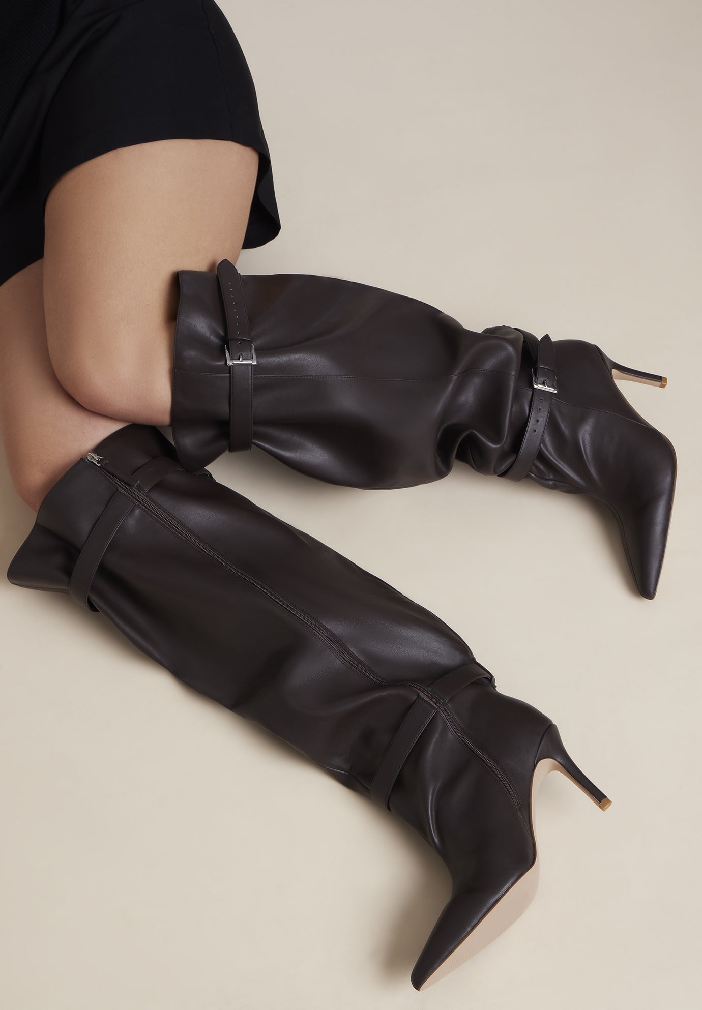 Faux Leather Over-the-Knee Slouchy Boot image number 0