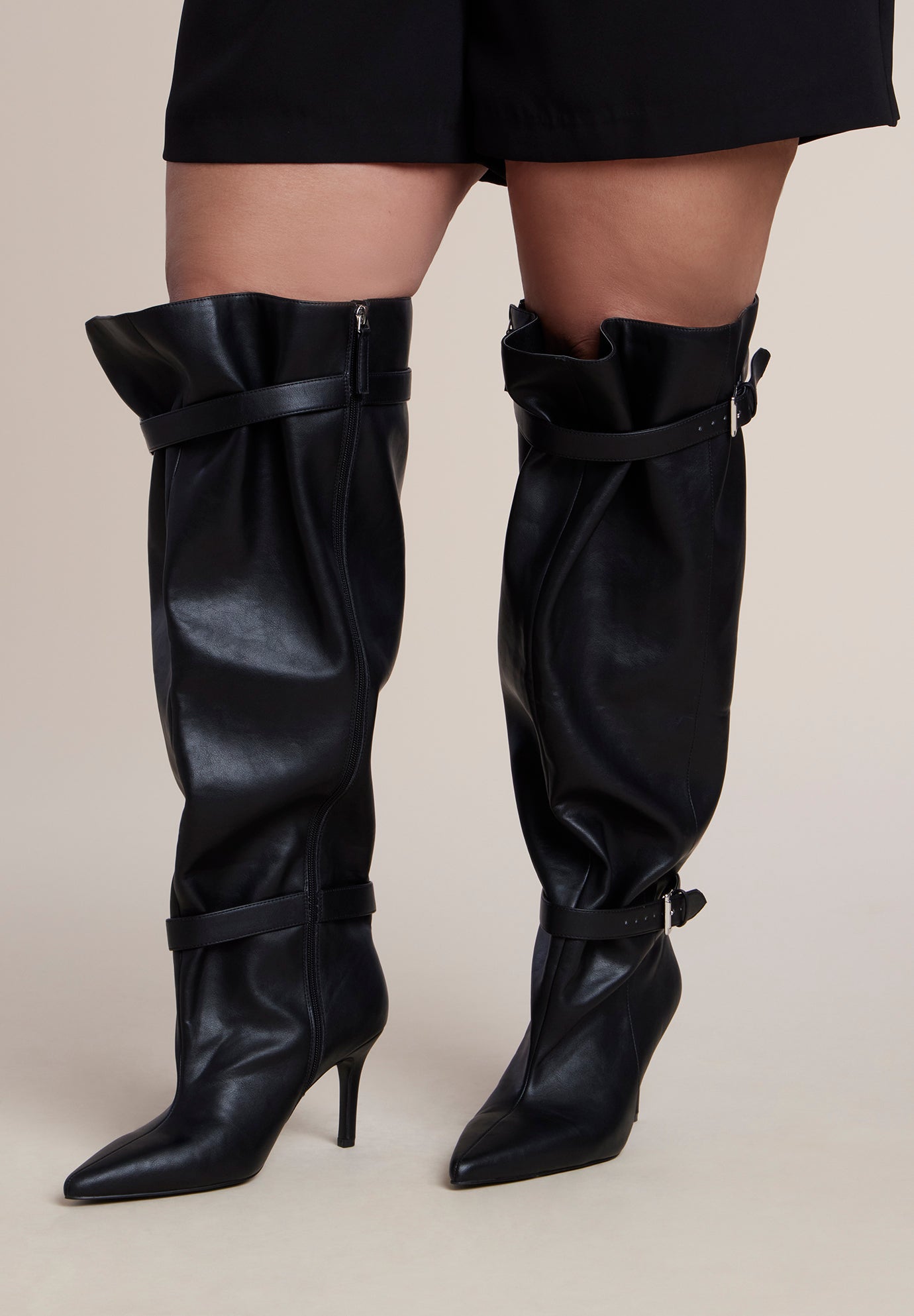 Faux Leather Over-the-Knee Slouchy Boot
