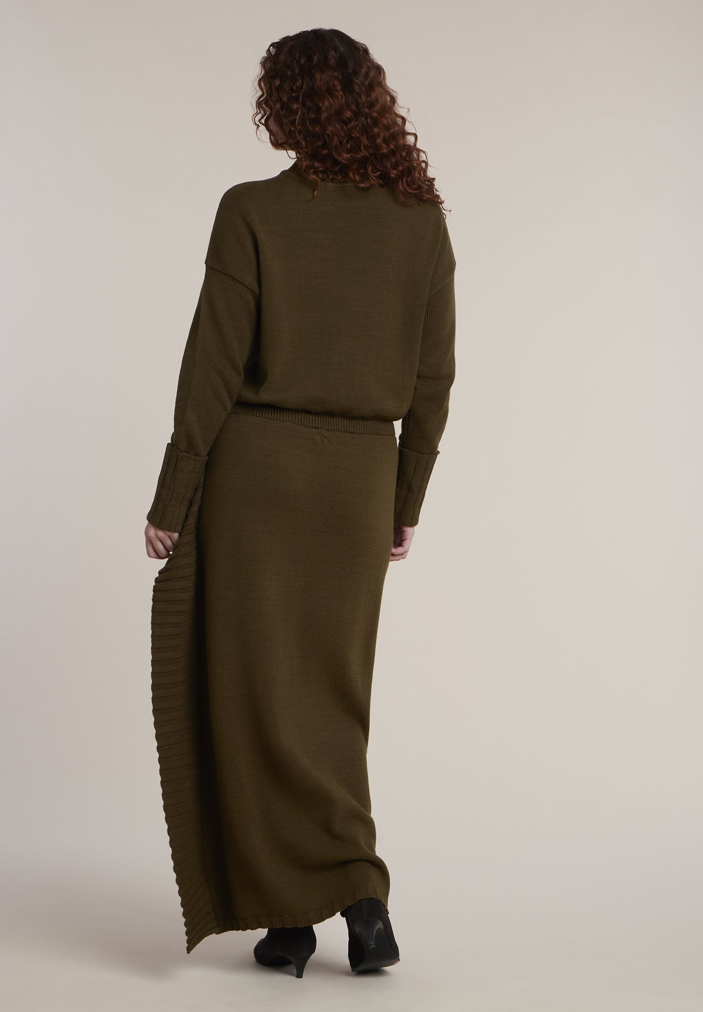 Foldover Skirt Sweater Midi Dress image number 1
