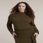 Foldover Skirt Sweater Midi Dress image number 2