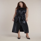 Waist-Tie Faux Leather Maxi Dress image number 0