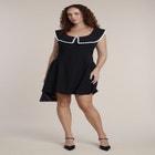 Trimmed Collar Mini Dress image number 0