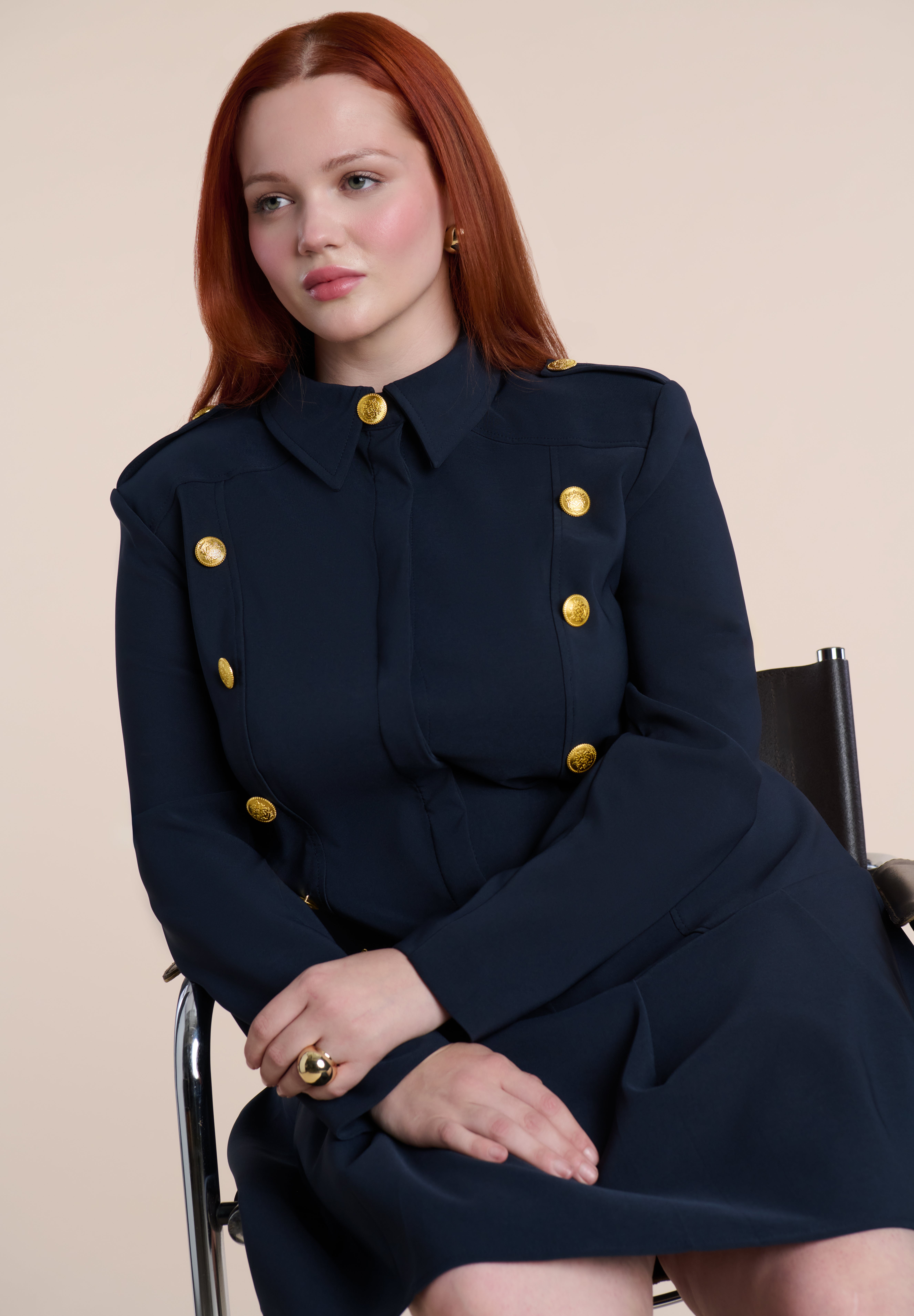 Military Detail Mini Dress image number 4