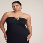 Buckle Detail Strapless Knit Maxi Dress image number 2