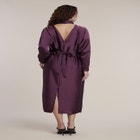 Dramatic Draped Satin Midi Dress image number 1