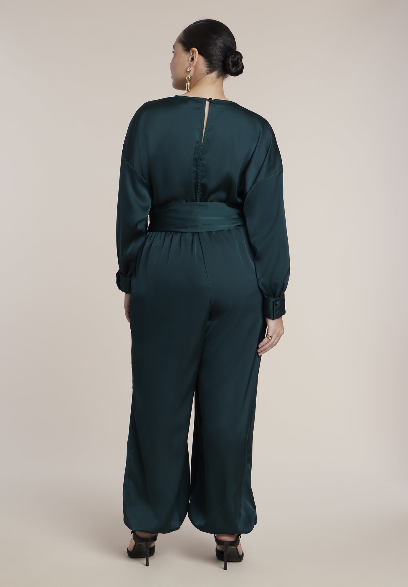 Satin Belted Balloon Jumpsuit image number 2