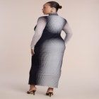 Printed Stretch Mesh Maxi Dress image number 2