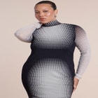 Printed Stretch Mesh Maxi Dress image number 3