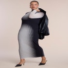 Printed Stretch Mesh Maxi Dress image number 4