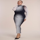 Printed Stretch Mesh Maxi Dress image number 0