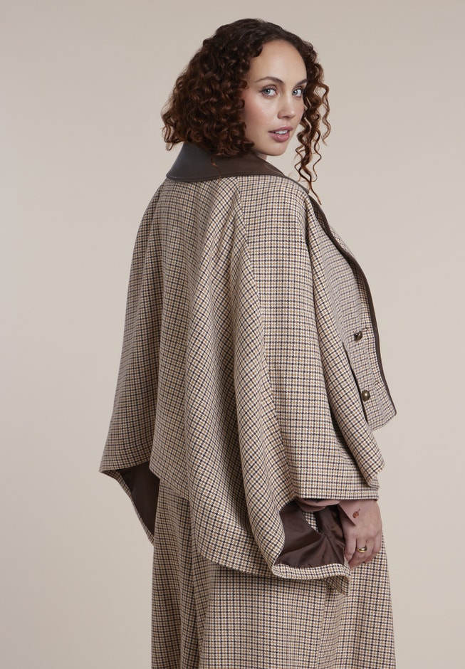Houndstooth Cape Jacket image number 1