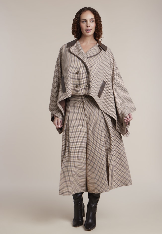 Houndstooth Cape Jacket image number 2