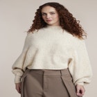 Oversized Mock Neck Batwing Sweater image number 0