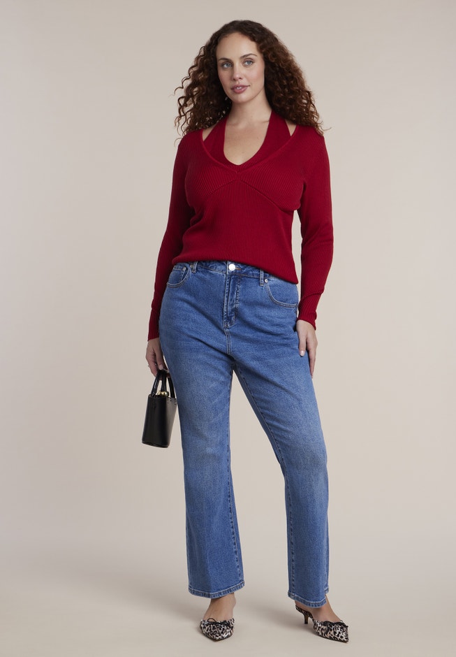 Layered Halter Neck Sweater image number 2