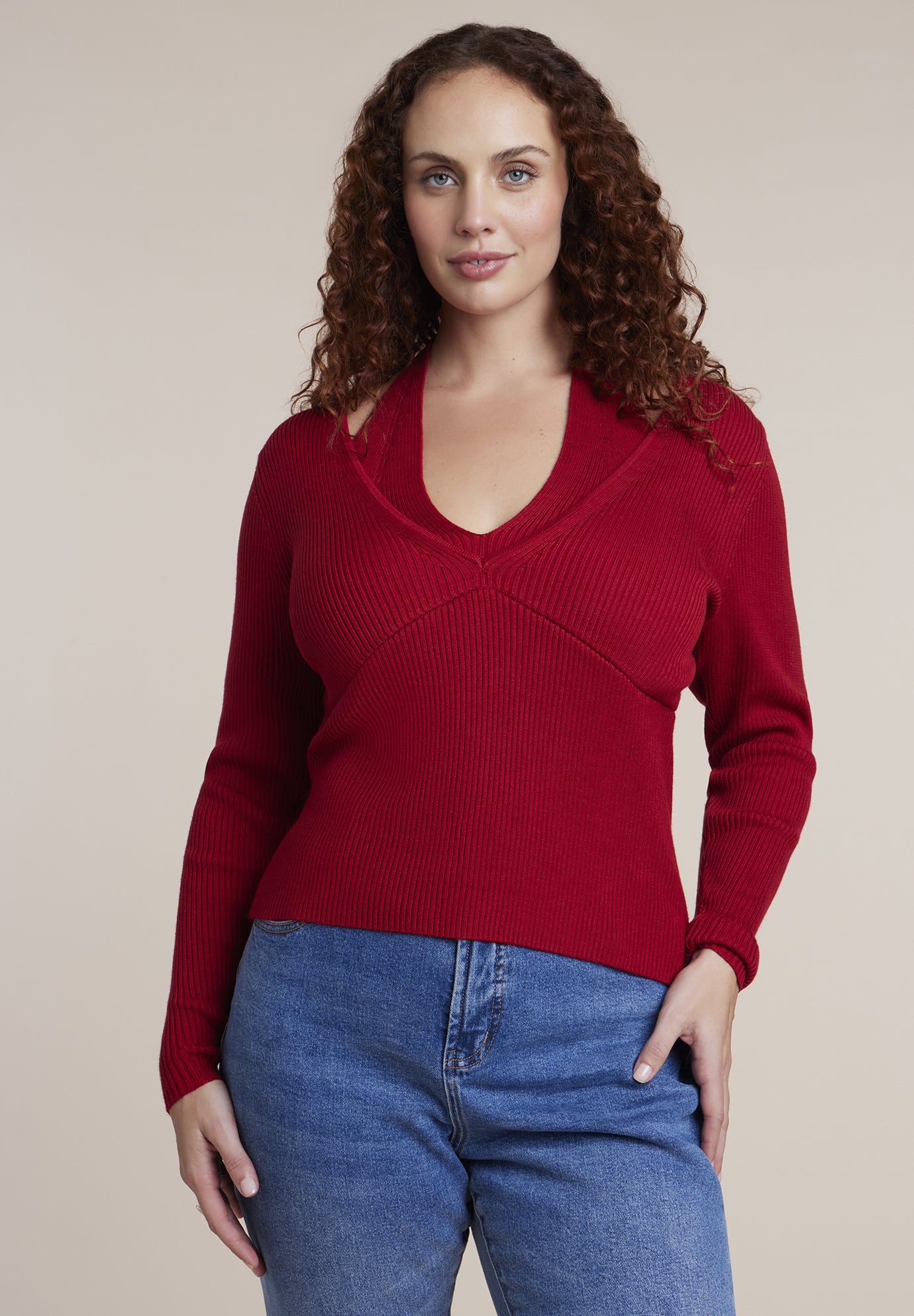 Layered Halter Neck Sweater