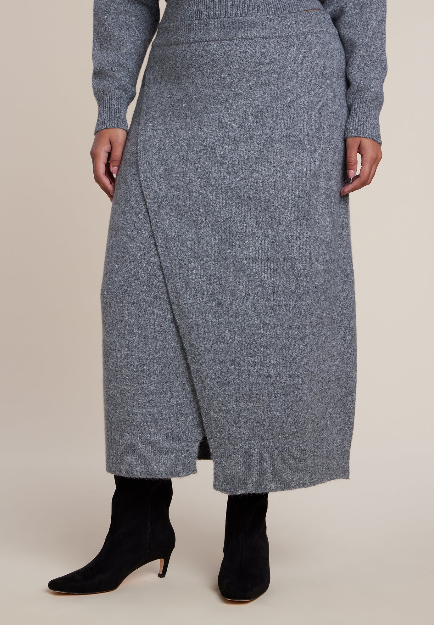 Sweater Wrap Midi Skirt image number 1